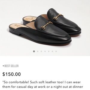 Sam Edelman Linnie Mule with Gold Hardware, Black,Size 8.5